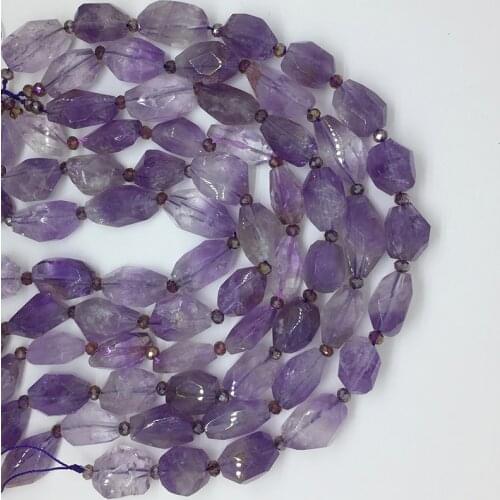 8-20x12-35mm Angle Shape Natural Gem Purple Amethyst Stone Beads Gemstone Jewelry Making Bracelet Necklace DIY Luck Health Yoga