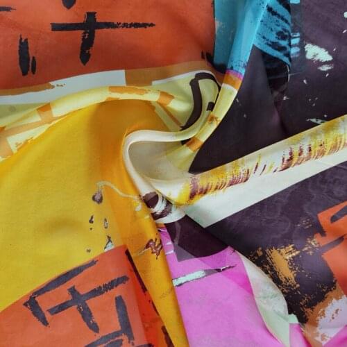 CNUM SC159 100% Silk Chiffon/ Geometry / Silk Fabric Silk Thin/ Width 1.48yd Thickness 6mm /Sold by meter