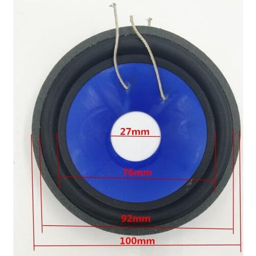 5 inch 4*6 Inch 6 " Speaker Paper Cone Rubber Edge Injection Basin Woofer Accessories Coil 27 mm Core Yellow Blue Black