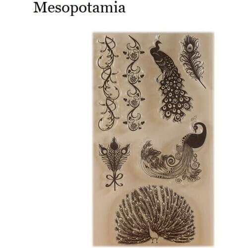 DIY Scrapbooking Albums Stamp Seal Feather Peacock Phoenix Embossing Silicone Transparent Stamp Card Decoration Stamps Seal