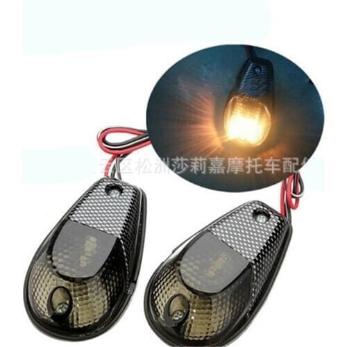 Flush mount motorbike indicator for honda yamaha suzuki carbon fibre smoked color moto flasher motorcycle turn signal