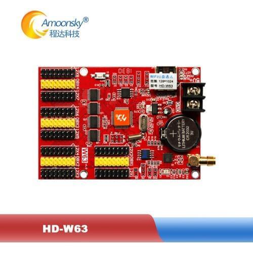 Huidu outdoor asyn control card HD-W63 video led display screen sign controller for RGB P10 led pixel display