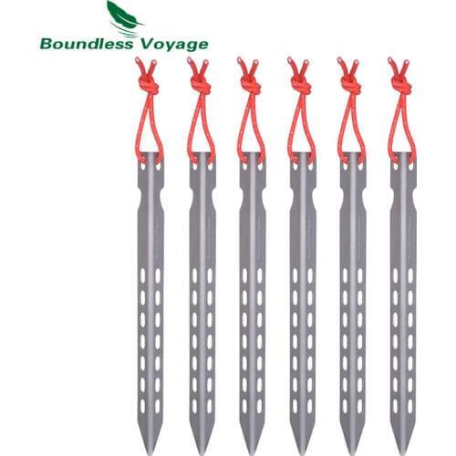 Boundless Voyage Outdoor Titanium Alloy Pegs Camping Tent Stakes Portable Tent Nails