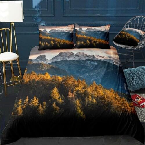 Autumn in South Tyrol Quilt Cover Pillowcase 3Piece Comforter Bedding Set With Pillow Case Single Double Duvet Cover Home Decora