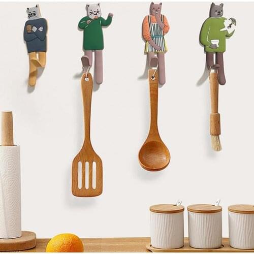 1 Pcs Fridge Magnets Hook Japan Styles Cartoon Cat Shape Ornamental Magnetic Refrigerator Stickers Holder for Home Decoration