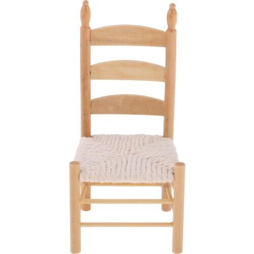 1/12 Miniature Furniture Wooden Chair for Dolls House Dining Room Accs