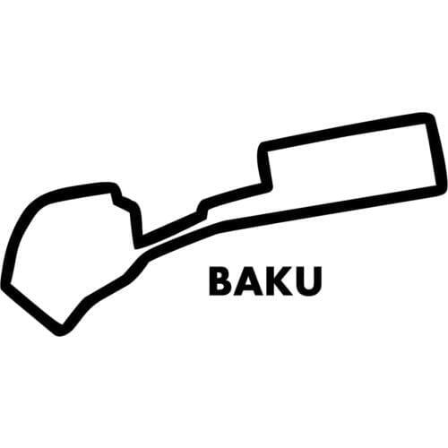 BAKU Formula 1 track layout bumper car sticker decal decoration personality pattern accessories vinyl