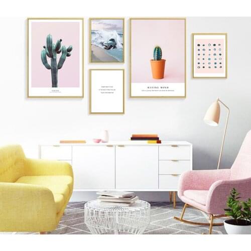 Wall Art Scandinavian Style Cactus Agave Posters Prints Canvas Painting Pictures Nordic Landscape Modern Living Room Home Decor
