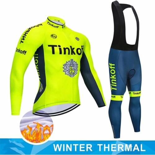 NEW Saxo Bank Tinkoff Cycling Jersey Winter Set Cycling Clothing Road Racing Bike Suit Thermal Fleece Tops Maillot Ropa Ciclismo