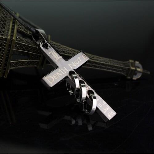 Anime Necklace Death Note Cross Black Pendant Necklace Colar Prop Jewelry Gifts