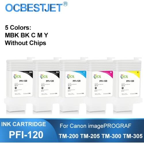 PFI-120 PFI120 PFI 120 Refillable Ink Cartridge Without Chips For Canon TM-200 TM200 TM-205 TM-300 TM-305 TM300 Printer 130ML/PC