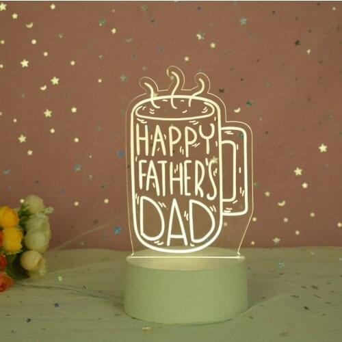 Fathers Day Gift 3D Hologram Lamp USB Acrylic Lights with Gift Box Anniversary Present Birthday Love Gift For Dad