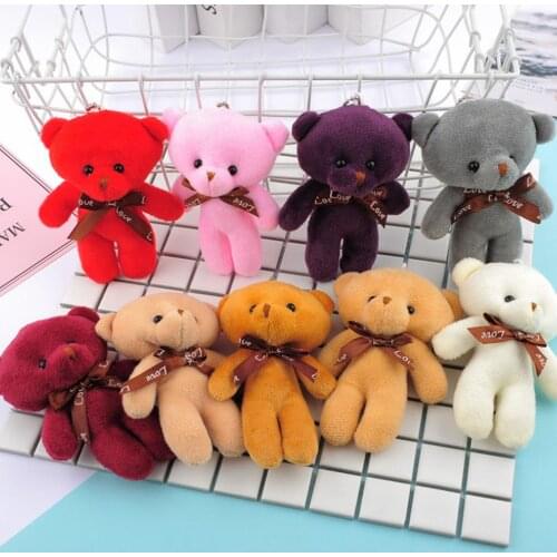1pc Kawaii Mini Plush Bear Toy Wedding Birthday Gift Promotion Bear Gift Children Students Girls Boys Keychain Toy Gift 12CM