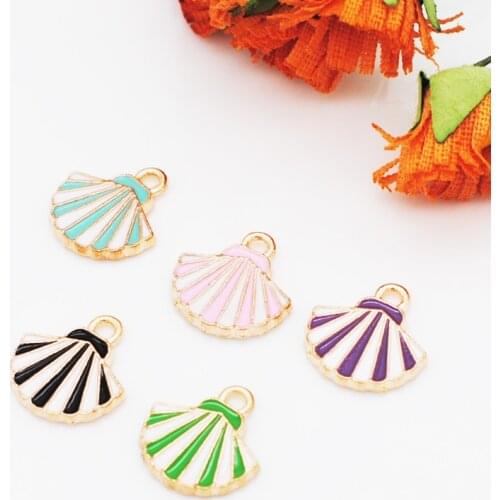 30pcs/lot KC Gold Color Back Shell Charms Pendants For DIY Earrings Bracelet Jewelry Making Findings 13*13mm
