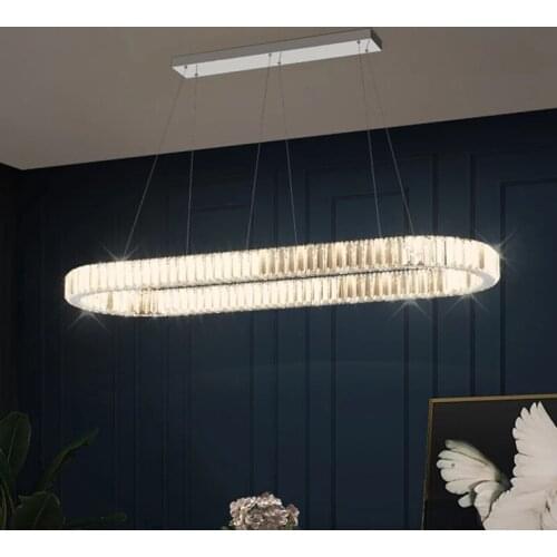 Light Luxury Crystal Living Room Lamp Modern Simple Dining Room Lamp Creative Personalized LED Bar Chandelier