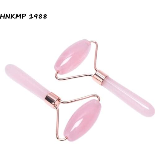 Rose Crystal Face Lift Massager Crystal Roller Facial Massage Relaxation Jade Roller Stone Natural Rose Quartz Beauty Skin Tool