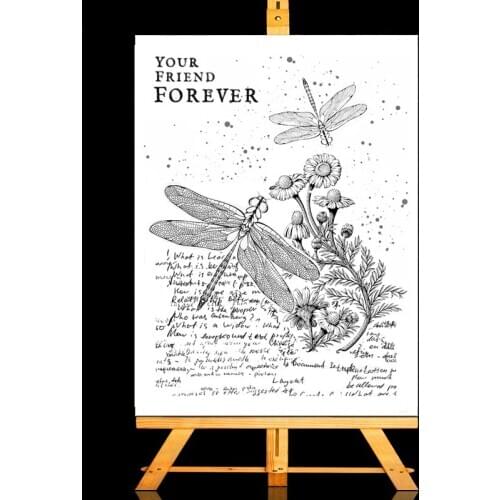 Dragonfly Flowers Transparent and Clear Stamps For DIY Scrapbooking Album Card Making DIY Decoration Making Crafts