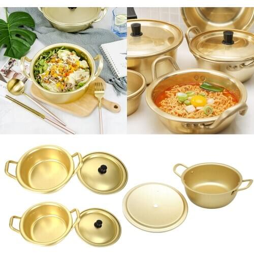 Light Aluminum Instant Noodle Pot Korean Hot Shin Ramyun Casserole Pot w. Cover