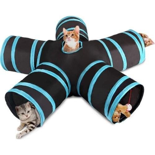 Manufacturer Pet Supplies Cat Ring Paper Five-Way Tunnel Fun Cat Toy Drill Bucket Foldable Cat Tunnel Cat Tower Washable
