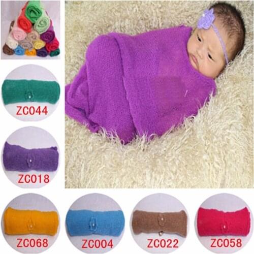 30*150cm Stretch Knit Mohair Wraps headwear Newborn Photography Props Baby Boy Infant Blanket Unisex Cotton Soft Wrap Cloth