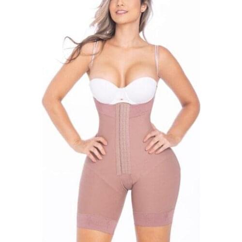 A Comfy Shaping Jumpsuit Flatten Abdomen Waist and Hips Three-breasted Front Closure Shapewear