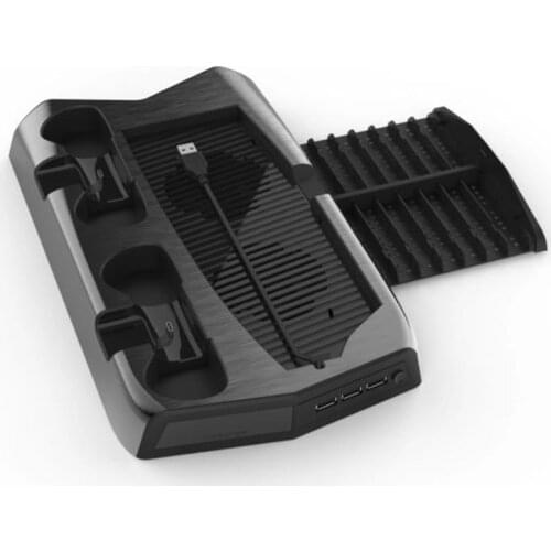 Vertical Charging Stand For PS5,Charging Station For Playstation 5 Controller Dualsense,With Cooling Fan And Game Slots