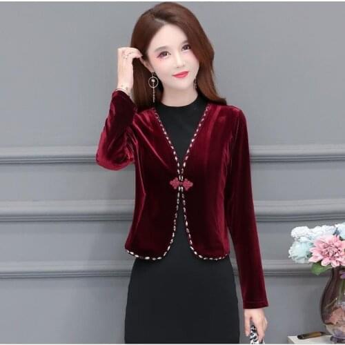 Plus Size Spring Blazer Women Suit New 2021 Golden Velvet Suits Womens Blazers Short Slim Autumn Beaded Coat Female Jacket