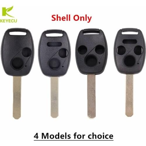 KEYECU Replacement New 2/3 BUTTONs Remote Key Shell Case Fob 4 Button for HONDA Accord CRV Pilot Civic Fit