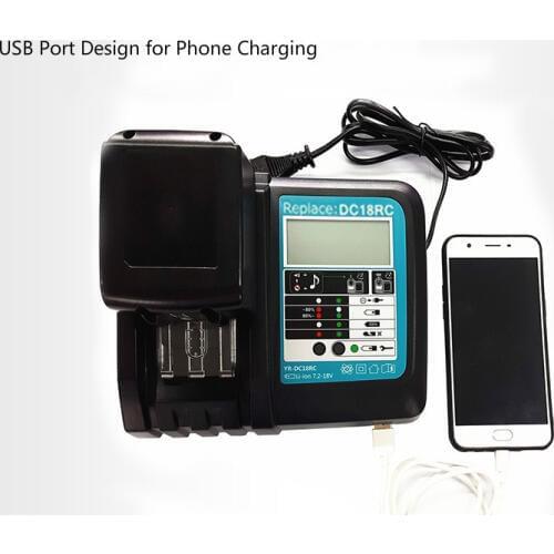 For Makita 18V lithium battery DC18RC charger with screen display USB interface power current display