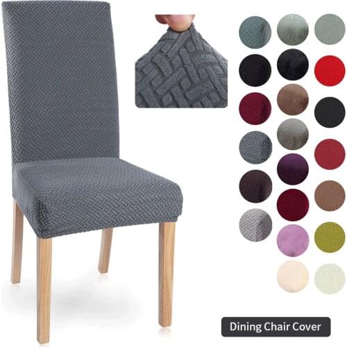 1/2/4/6pcs Pattern Jacquard Chair Cover Spandex Dining Room Removable Chair Cover Elastic Washable Thick Stretch Seat Cover