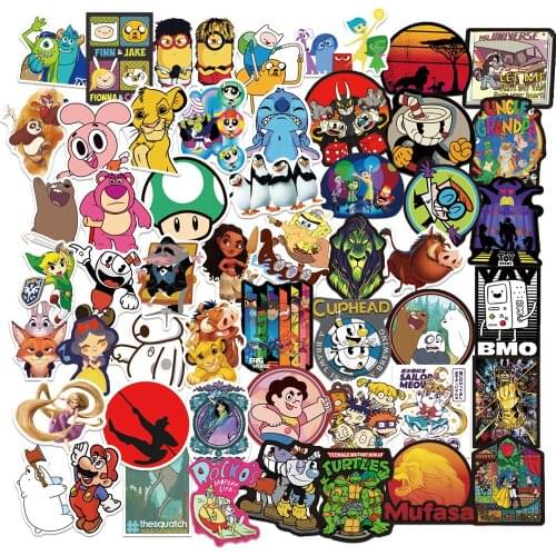 10/30/50PCS Cute Cartoon Character Graffiti Laptop Guitar Motorcycle Luggage Skateboard Bike Waterproof Sticker Wholesale