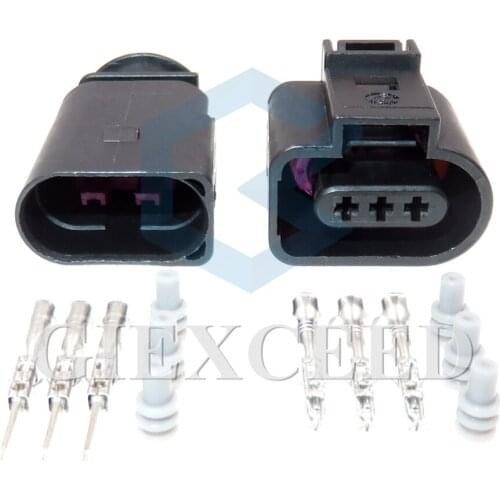 2 Sets 3 Pin 1J0 973 703 1717888-1 1J0973803 1.5mm Auto Air-Condition Pressure Switch Socket Camshaft Sensor Plug Auto Connector