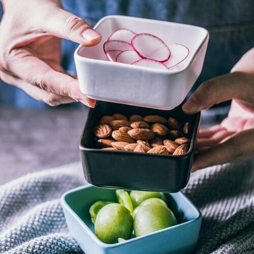 2PC RELMHSYU Nordic Style Matte Square Small Seasoning Dish Vinegar Mustard Household Dipping Dish Tableware