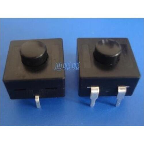 5 Pcs Vertical 3 Pins Latching Square Push Button Flashlight Switch