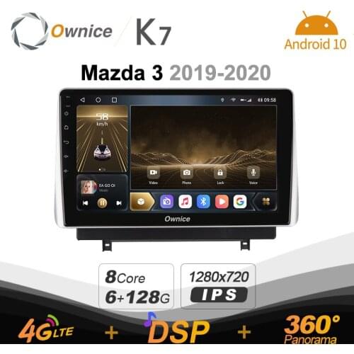 720P K7 6G+128G 720P Android 10.0 Car Radio for Mazda 3 2019 - 2020 GPS 2din 4G LTE 5G Wifi autoradio 360 SPDIF 1280*720
