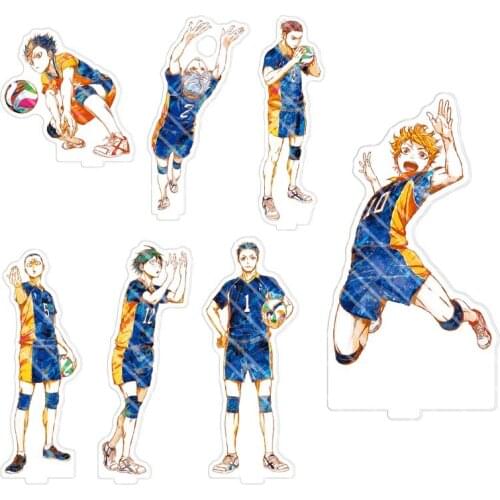 Anime Haikyuu!! Hinata Shoyo Tobio Kageyama Kei Tsukishi Cartoon Acrylic Figure Stand Display Model Desktop Decor Plate Gift