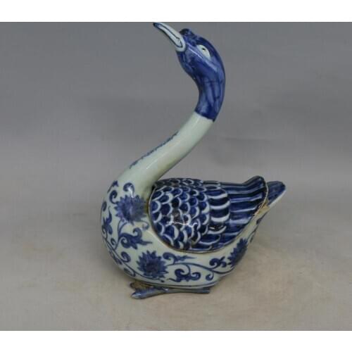 Antique MingDynasty porcelain statue, blue & white Goose furnishing ,hand painted crafts /collection & adornment,Free shipping