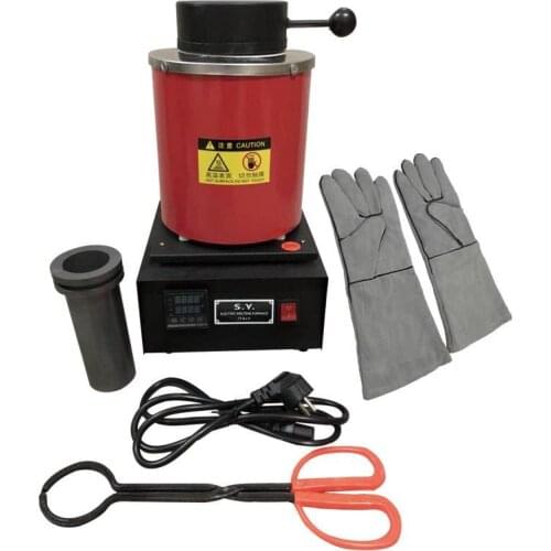 Free Shipping Electric Jewelry Melting Furnace 2kg Aluminum Copper Gold Silver Induction melting ovan furnace graphite crucible