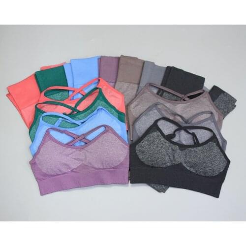 Seamless Bra yoga suit sportwear women sport set workout clothes gym clothing sports leggings sets push up sexy fitness tops