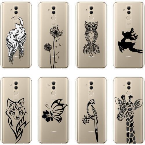 For Huawei Mate 20 10 9 Pro Case Silicone Soft Animal Wolf Deer Giraffe Back Cover For Huawei Mate 7 8 9 10 20 Lite Phone Case