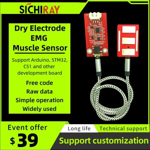 Dry Electrode EMG sensor Muscle Sensor Analog Signal Acquisition Module Secondary Development Available Wearing Device