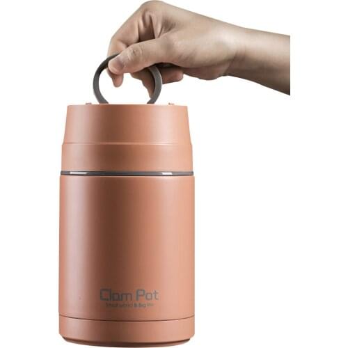 Double Layer Vacuum Food Flask Multipurpose Insulated Lunch Container Leakproof Food Thermo with Folding Spoon for Office School