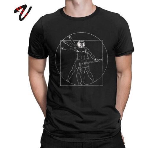 Da Vinci Rock Music Tshirt Retro Men T Shirts Vintage Guitar Tee Shirt Short Sleeve Birthday Gift T-Shirts Cotton Oversize Tops