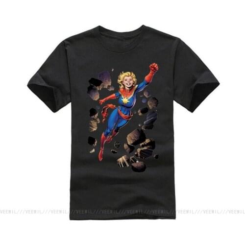 Captain T-Shirt Breaking Through Wall T Shirt Print 100 Percent Cotton Tee Shirt Vintage Mens Beach 5x Short Sleeves Fun Tshirt