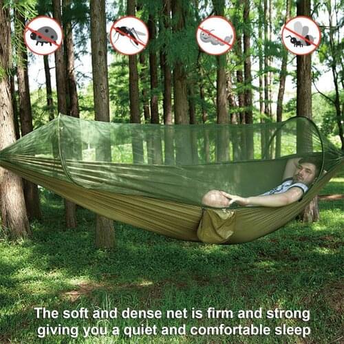 1-2 Person Outdoor Camping Hammocks With Mosquito Net Portable Travel Camping Hanging Swing Hammocks Bed For Garden Backyard