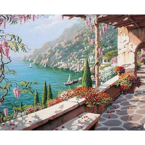 GATYZTORY Corridor landscape Frame Diy Painting By Numbers Wall Art Picture By Number Acrylic Paint Home Decoration Unique Gift