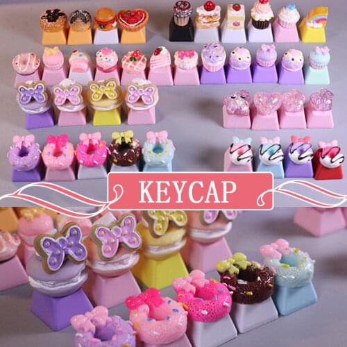 Keycap accessories pink dessert cute girl keycaps personalized homemade keycaps 1pcs For mechanical keyboard decoration