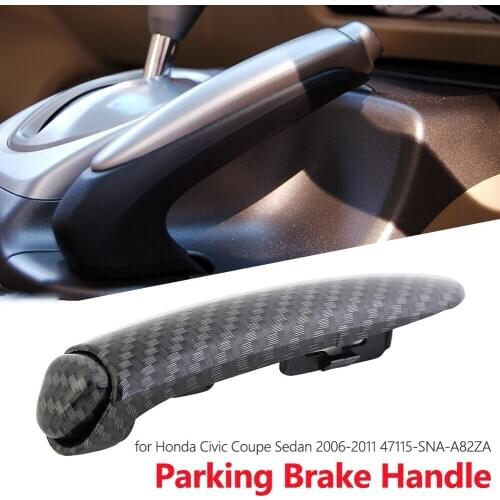 Carbon Fiber Handbrake Cover Look Parking Brake Handle Interior Accessories for Honda Civic Coupe Sedan 2006-2011 47115-SNA-A82Z
