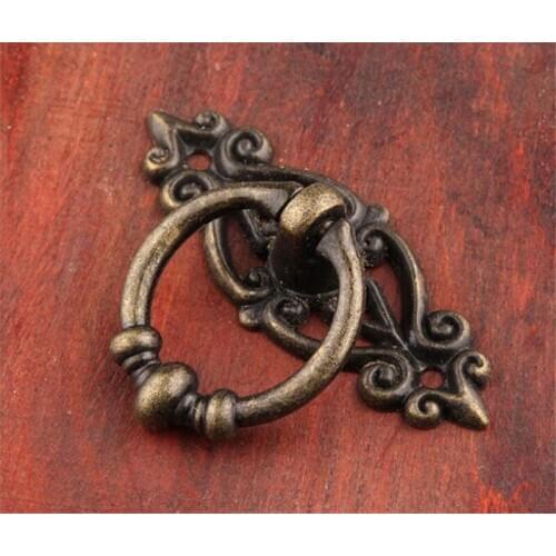 Hot 300pcs/lot Retro Zinc Alloy Kitchen Drawer Cabinet Door Handle Furniture Knobs Hardware Cupboard Antique Pull Handles