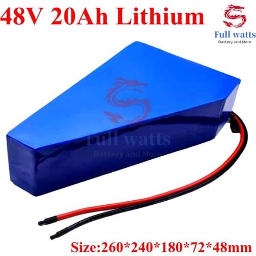 Great 48v 20ah Triangle Battery Brand Cell Electric Bike Lithium Ion 1000w 1500w 2000w Motor Ebike Scooter Kit Bicycle + Charger